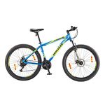 Hercules -Top Gear-A27 R1 with Shimano Gears-Matte Bright Blue 43.17 Inches, Boys, Front Suspension Mountain Bike, Geared Cycle