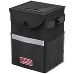 Car Garbage Can, MHO+ALL Foldable Trash Waterproof with Lid Three Storage Pockets and Sturdy Panels Around, Portable Multipurpose Bin, for Cars, SUV, Vans Trucks, 2.6gallons, Black