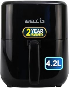 iBELL IBLAF420DM Air Fryer 4.2 Litre - 1400W, 7 Cooking Presets, Smart Rapid Air Technology, Timer Function, Auto-off & Adjustable Temperature Control (Black)