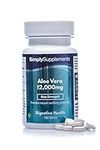 Aloe Vera Tablets 12,000mg | Digestive Support Supplement | Vegan & Vegetarian Friendly | 180 Aloe Vera Extract Tablets = 3 Month Supply | Manufactured in The UK