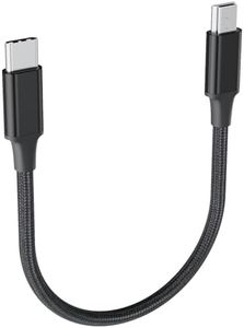 LUKFOCAB 1.6FT/0.5M USB-C to Mini USB Cable, Short Braided Type C to Mini-B 5-Pin Charging Cord, Supports OTG 480 Mbps Sync Data for PC, PS3 Controller, MP3/4, Dash Cam, GPS Receiver, and More