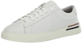 BOSS Men's Clint Leather Cupsole Sneaker, Blank White, 8