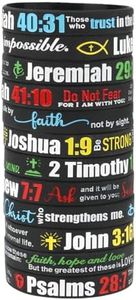 kilofly 12-Pack Christian Bible Verse Silicone Wristbands Scripture Bracelets, One Size, Silicone, no gem type