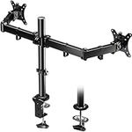 BONTEC Dual Monitor Stand for 13-32 inch LCD LED PC Screens, Double Monitor Mount for Desks, Height Adjustable Dual Monitor Arm with Tilt ±45°/ Swivel 180°/ Rotate 360°/ VESA 75/100mm