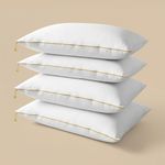 SleepyCat Microfiber Cloud Pillow with Adjustable Zipper Set of 4 ((Standard Size, 27x18 Inches) White