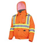 Pioneer V1150250-S Winter Quilted Safety Bomber Jacket-Waterproof, Orange, S