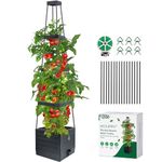 MQUPIN Tomatoes Planter Boxes Raised Garden Bed with Trellis for Climbing Vegetables Plants, Self-Watering Planter Boxes Outdoor Adjustable Vine Support