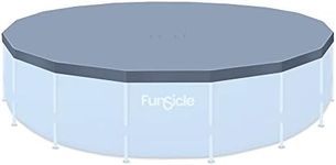 Funsicle 20 Feet Round Frame Seasonal Debris Above Ground Swimming Pool Cover with Drain Holes and Adjustable String Lock, Accessory Only, Gray