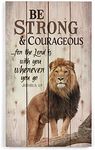 Be Strong and Courageous Lion Design 24 x 14 Wood Pallet Wall Art Sign Plaque