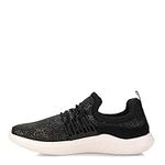 Clarks Women's Nova Ave Sneaker, Black/Metallic, 11 Wide