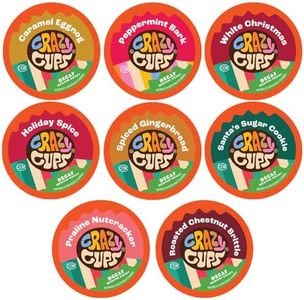 Crazy Cups Decaf Christmas Coffee Pods Variety Pack, Holiday Coffee Sampler of Single Serve Assorted Flavored Coffee Pods For Keurig K Cup Machines, 30 Count - Great Holiday Coffee Gift