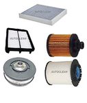 Autoclean Oil Filter + AC Filter + Air Filter + Diesel Filter + Cam Filter For Chevrolet Beat Diesel (Pack of 5 Pec)