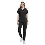 Uniforms World Medical Scrubs for Women Set, Stretchy V-Neck Scrubs Top & Yoga Jogger Pants with 8 Pockets