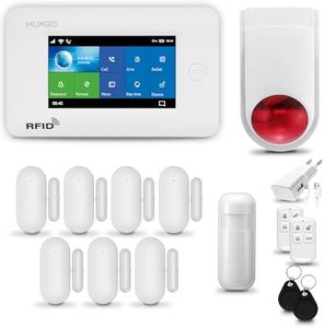 HUXGO® HXA006 Alarme Maison sans Fil WiFi + GSM 4G LTE avec Sirène exterieure sans Fil | Système d'alarme avec détecteur de Mouvement, 7X capteurs de Porte | Kit sécurité Maison, Appartement, Garage