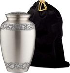 Fedmax Urns for Ashes Adult Male or Female - Funeral and Memorial Cremation Urns for Human Ashes up to 200 lbs with Velvet Bag, Brass