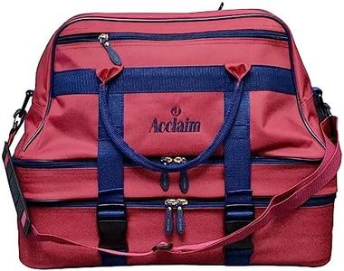 Acclaim Bamburgh Maxi Triple Decker Nylon Four Bowls Level Green Lawn Flat Short Mat Indoor & Outdoor Bowling Carrying Bag (Burgundy/Navy Blue)