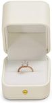 Woodten Small White Presentation Ring Gift Box Premium PU Leather Ring Box for Proposal Engagement