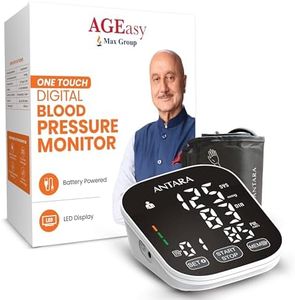 Antara AGEasy (Max Group) Fully Automatic One Touch Digital Blood Pressure Monitoring Device | BP Apparatus for Home | Portable Digital BP Check Machine for Hypertension & Managing Heart Health | Smart & Clear Display for Easy Reading