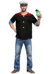 Arvilhill Mens Halloween Costume Adult Popeye Hat Shirt Sailor Party Collar XXL