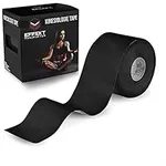 Effekt Manufaktur Kinesiology Tape Waterproof (16 ft x 2 in), 1 Roll - Elastic Physio Tape for Muscle Support and Injury Recovery, Medical Tape, Kinetic Tape, Durable Kinesthetic Tape (Black)