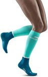 Women's Running Compression Socks - CEP Athletic Long Socks 2.0 for Performance, 4.0 - Ocean/Petrol, 3