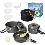 Lixada Camping Cookware Set,Outdoor Camping Cookware Kit Lightweight Pot Frying Pan Non-stick for 2 to 3 People Camping, Hiking, Picnic