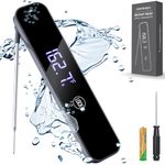 1s Digital Instant Read Meat Thermometer, [Super Fast] Homtronics IP67 Waterproof Kitchen Cooking Thermometer with 180° Reversible Backlight LCD, Food Thermometer Probe for BBQ Grilling Smoker Baking