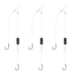 Gxamz 10PCS Double Leaders and Hooks Rig with Scale Weight Kit Ready Bottom-Surf Fishing Rig Flounder Hi-Lo Rig for Carp Fish (6# hook- 3.5g weight-10pcs)