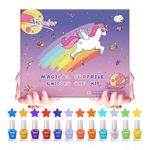 Aieenjor Kids Nail Polish Set for Girls, Non Toxic Peel-Off Safe Water Based Free Low Odor, Gifts for Christmas Birthday Party (03)