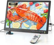 Desobry 17 Inch Small TV with 1080P HDMI Input, Portable TV with Antenna ATSC Tuner, Rechargeable Battery Operated TV Portable Monitor Built-in TV Stand, Mini TV for Bedroom, Kitchen, Camping, RV