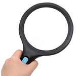 Pullox Magnifying Big Giant (138mm Double-Lens)- Supplement Lens 25mm 5X- Extra Large Reading Page Cover -with 3 LED Light- Light Weight Comfortable Grip Hand held