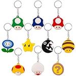 Keyring Cartoon Cute Anime Keychain Pendant 3D Silicone Figure Key Chain Keyrings Rings Kids Party Supplies Party Favors Bags fillers Novelty Toy Birthday Gift for Boys Girls Key Charms Keychain Deko