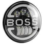 ELTRON TURBO Waterproof BOSS Style Imported 7 Inch LED 12V DC Power Headlight Full Ring DRL White and Yellow, Angel Eye Lamp Compatible for all Thar & Bullet Models, Hi/Low Beam Amber