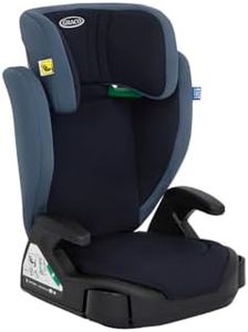 Graco Junior Maxi i-Size R129 rehausseur à dossier haut, env. 3,5-12 ans (100-150 cm), accoudoirs et appui-tête réglables en hauteur, léger, avec porte-boisson, bleu, Navy
