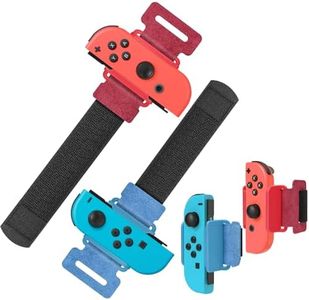Bracciali per Just Dance 2024 2023 2022 per Zumba Burn It Up, Bracciali regolabili per Nintendo Switch/Switch OLED Dance, 2 pezzi Bracciale compatibile con Joy-con per adulti bambini (rosso e blu)