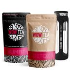 WOW TEA Cleanse Kit: Detox 21 Days Tea | Weight Loss Slimming Tea | Detox and Weight Management Organic Herbal Tea Blend | Infuser Bottle, 300g, Made in EU