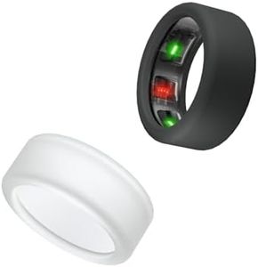 BandSmith Silicone Ring Cover Compatible with Oura Ring Protector, Elastic Case for Oura Ring Gen 3 Working Out - Patent Pending (Black+Transparent, M for 11/12/13)