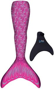 Fin Fun Basics Mermaid Tails for Swimming with Monofin - Kids, Girls & Boys Modern/Fitted Youth Large/X-Large Pink