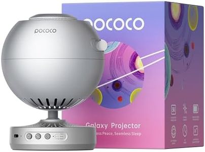 POCOCO Projecteur ciel étoile, projecteur galaxie, planétarium pour enfants et adultes; dans les chambres, les intérieurs; pour la décoration, l’aide au sommeil et la relaxation - avec 2 disques