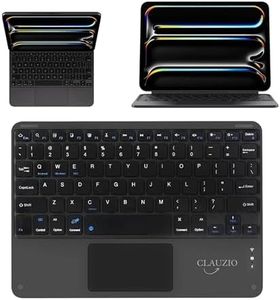 CLAUZIO Wireless Keyboard with Touchpad or Trackpad for IPad,MacOS,Apple,Android or Chrome os Compatible with Pc, Mac, Laptop, Smartphone, Tablet Wireless Bluetooth Multi-Device- Black (Classic)