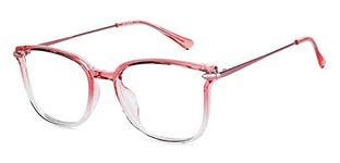 LENSKART AIR Float POP | Pink Transparent Full Rim Cat Eye | Bluecut & Antiglare Computer Eyeglasses | For Women | Large | LA E14101