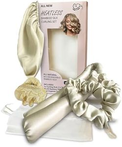 Sleep ‘N Curl - 100% Pure Biodegradable Bamboo Silk - Heatless Hair Curler KIT with Pure Bamboo Silk Cap (Bonnet) All Natural