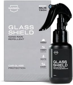 Nasiol GlasShield Powerful Nano Rain Repellent Protection Spray, Quick Detailer, Hydrophobic Car Spray, Effective Protection Up to 2 Years, Hydrophobic Coating, Water Repellent for Vehicle Windows