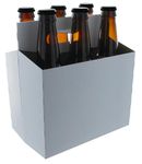 TFD Supplies Six Pack Bottle Cardboard Carrier Boxes for 12oz Beer or Soda Bottles (10 Pack)