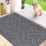 FCSDETAIL Dirt Trapper Indoor Door Mat 80 x 120 cm, Machine Washable Entrance Rug, Super Absorbent Dog Doormat, Non-slip Inside Floor Mat for Entryway, Muddy Shoes & Paws