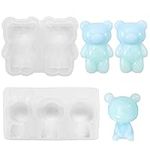 Aabellay Bear Resin Molds 3D Animal Candy Gummy Silicone Casting Epoxy Mould for Handmade Soap Candle Ice Cube Cupcake Topper Decoration – 2 Packs