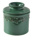 Butter Bell - The Original Butter Bell Crock by L. Tremain, French Ceramic Butter Dish Keeper, Antique Collection, Emerald