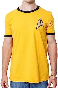 Star Trek The Original Series Men's TOS Costume Uniform Mens Adult T-Shirt(LG, Gold)