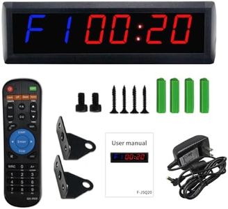 Gym Timer with Remote Control,1.8 Inch Digital Display with Customizable Training Timing, Time Clock,Countdown & Countup,Stopwatch,Interval Timer for HomeGYMOfficeGarage