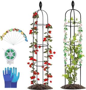 Garden Obelisk Trellis for Climbing Plants Outdoor, 2 Pack 69In Tall Plant Trellis Support forPotted Plants Climbing Vine Rose Clematis Vegetable Cucumber Support Structure